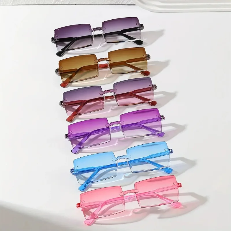 Sunglasses Uv400 - 6 штук. Модные прямоугольные солнцезащитные очки