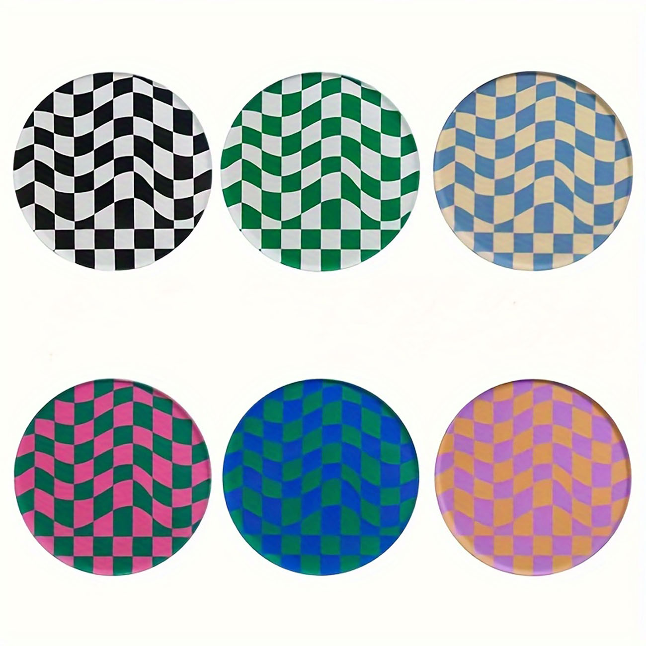 Marble Coaster Set - 6 штук - деревянные подставки под