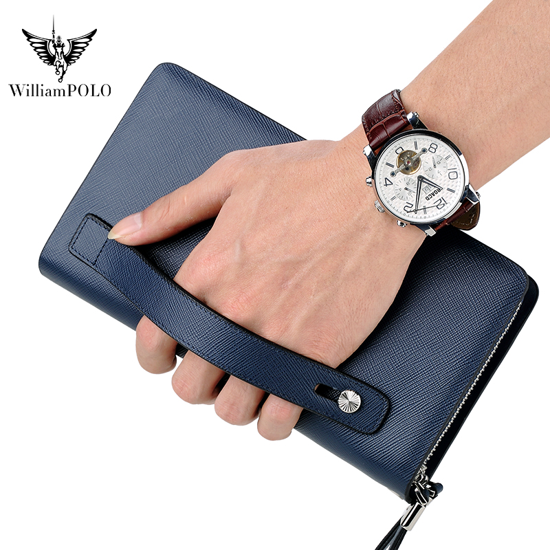 Leather Wallet Men - Мужской кожаный клатч WILLIAMPOLO класса люкс,