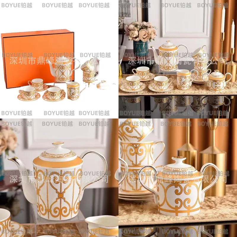 Luxury Gift Set - Желтая керамическая кофейная пара (чашка и
