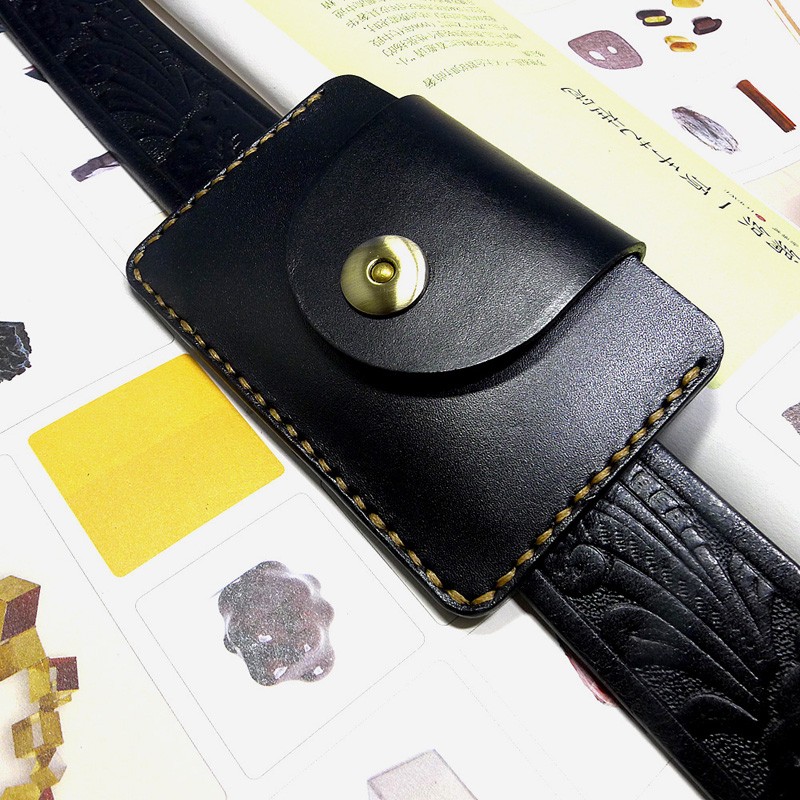 Leather Wallet Men - Ультратонкая поясная сумка Blongk из натуральной