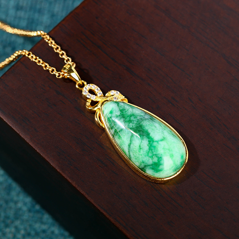 Gold Plated Jewelry - Натуральное ожерелье с подвеской в форме
