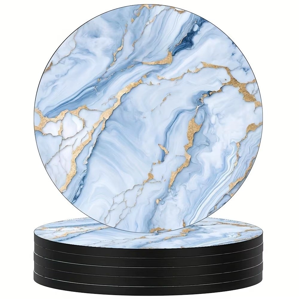 Marble Coaster Set - Набор из 6 деревянных подставок для