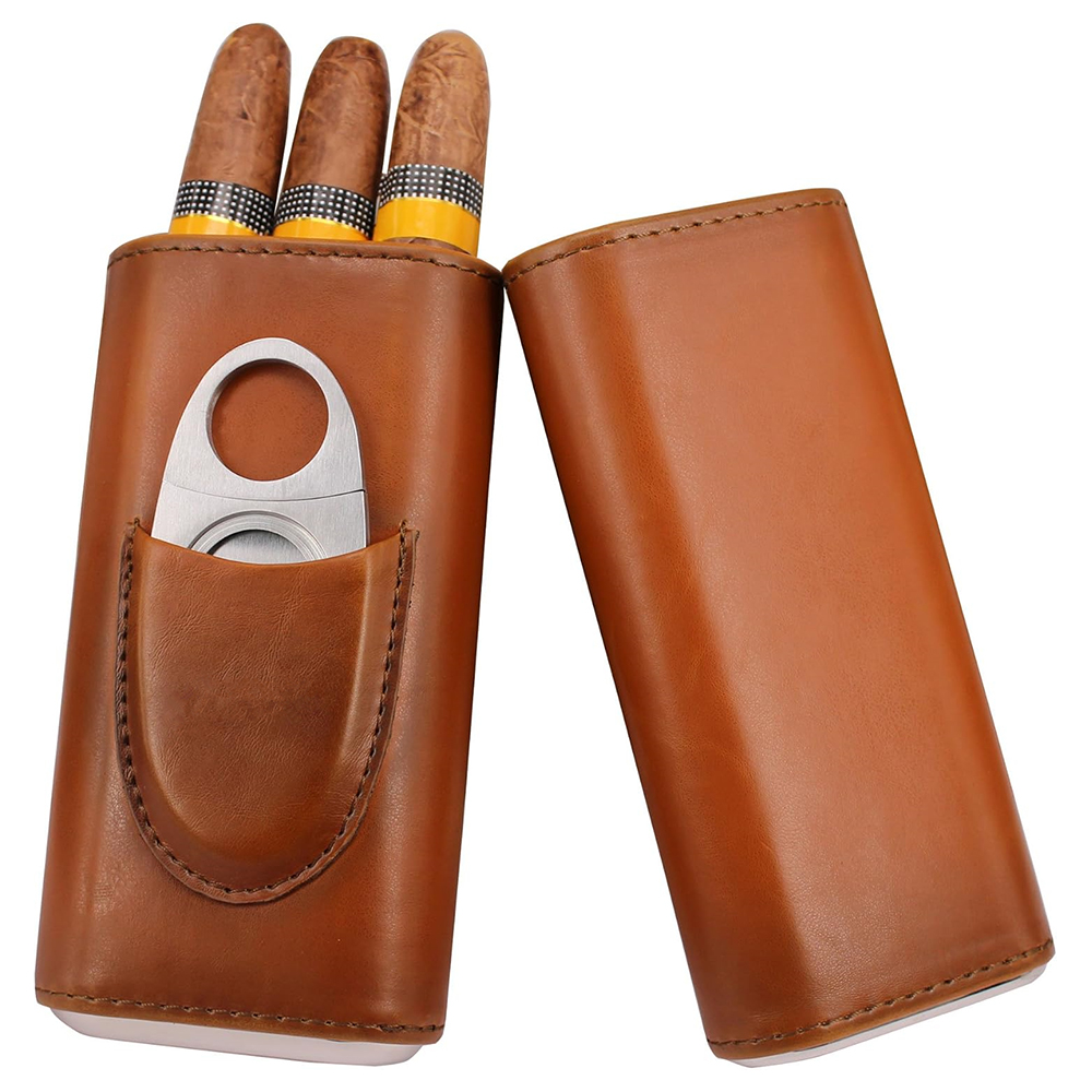 Premium Cigar Case - Кожаный футляр для сигар LMETJMA на