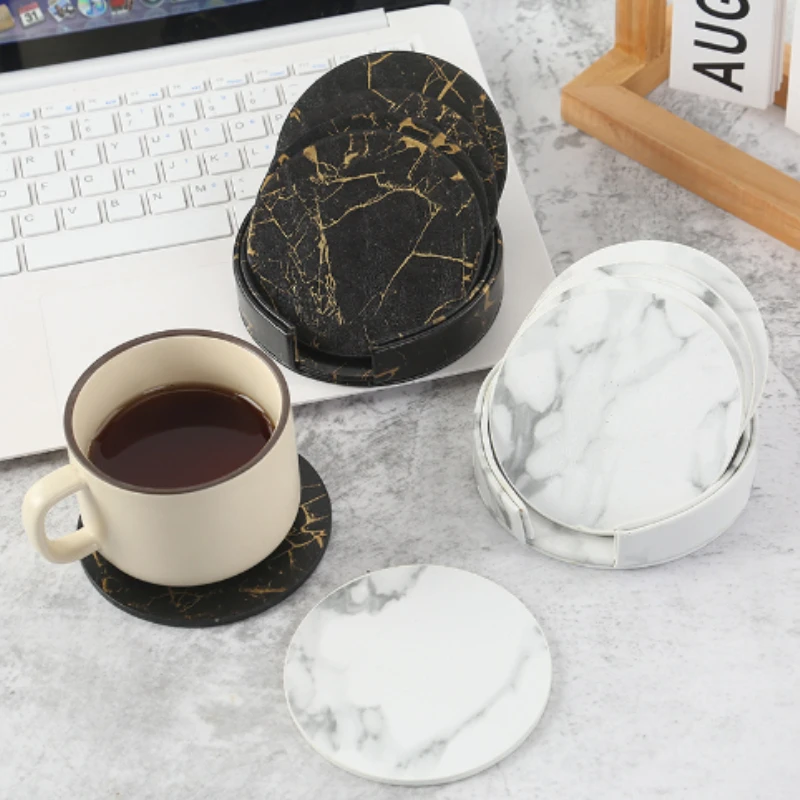 Marble Coaster Set - 6 шт. мраморные подставки из искусственной