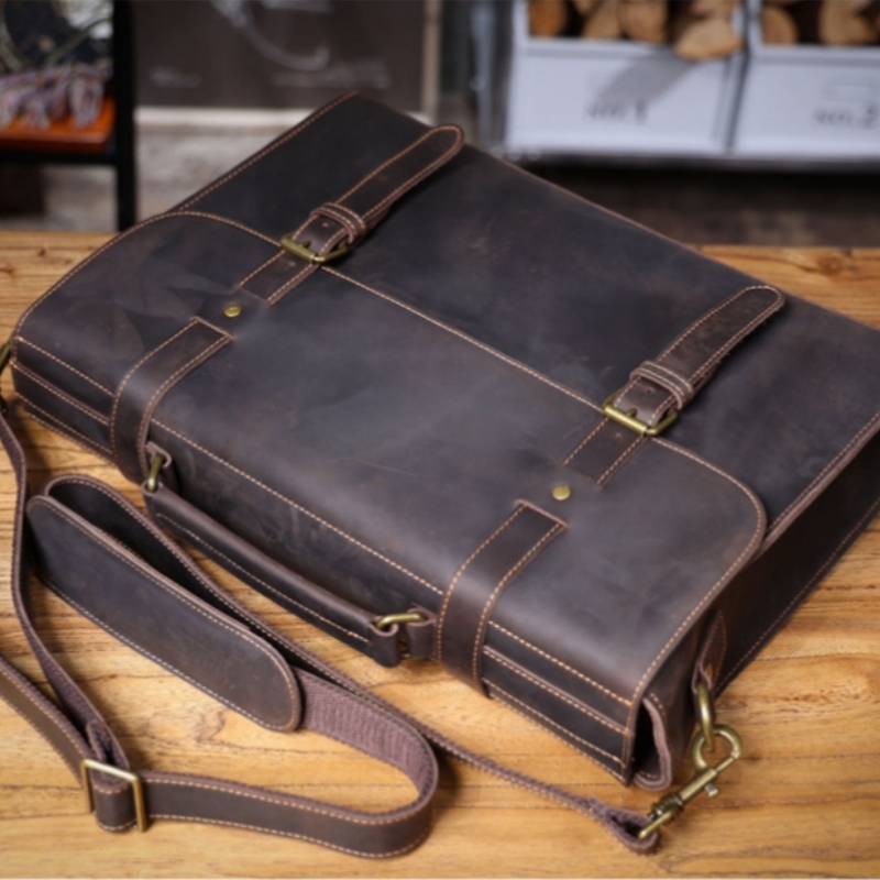 Leather Briefcase - Роскошная оригинальная Мужская сумка из натуральной