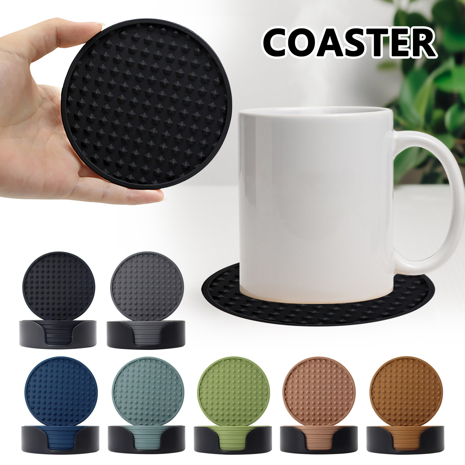 Marble Coaster Set - Набор нескользящих силиконовых подставок для напитков,