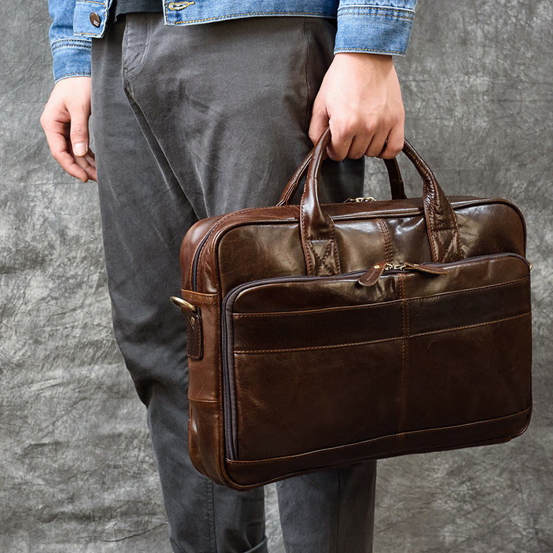 Leather Briefcase - Роскошная сумка из натуральной кожи для