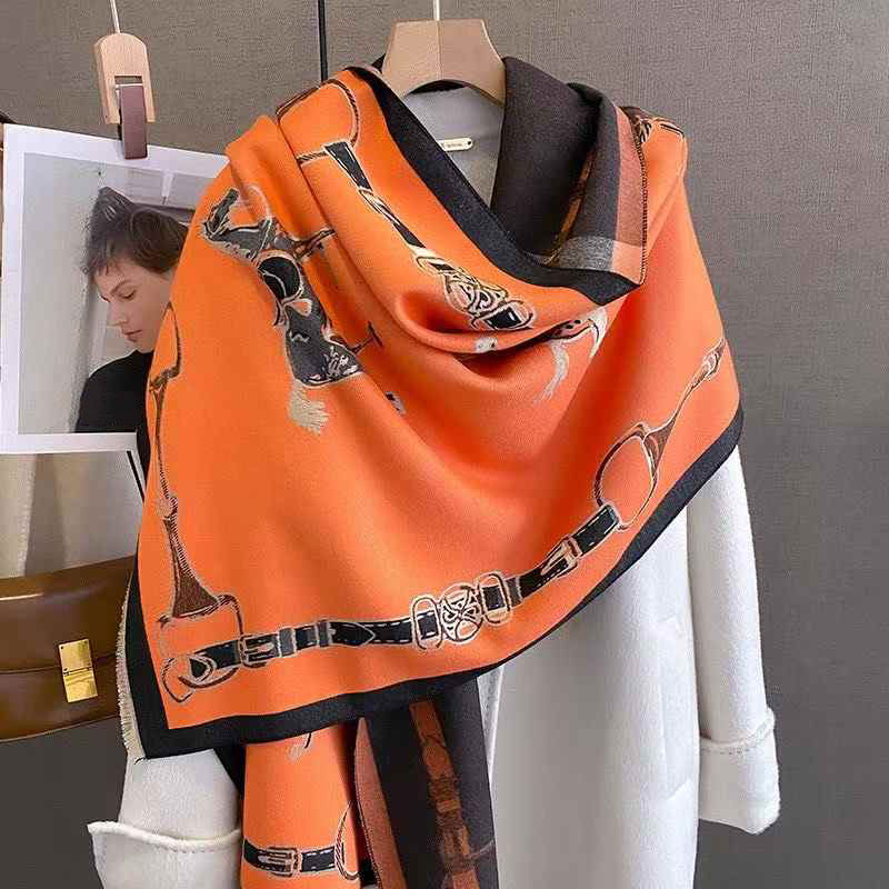 Cashmere Scarf - Ретро райдерский шарф из искусственного кашемира,