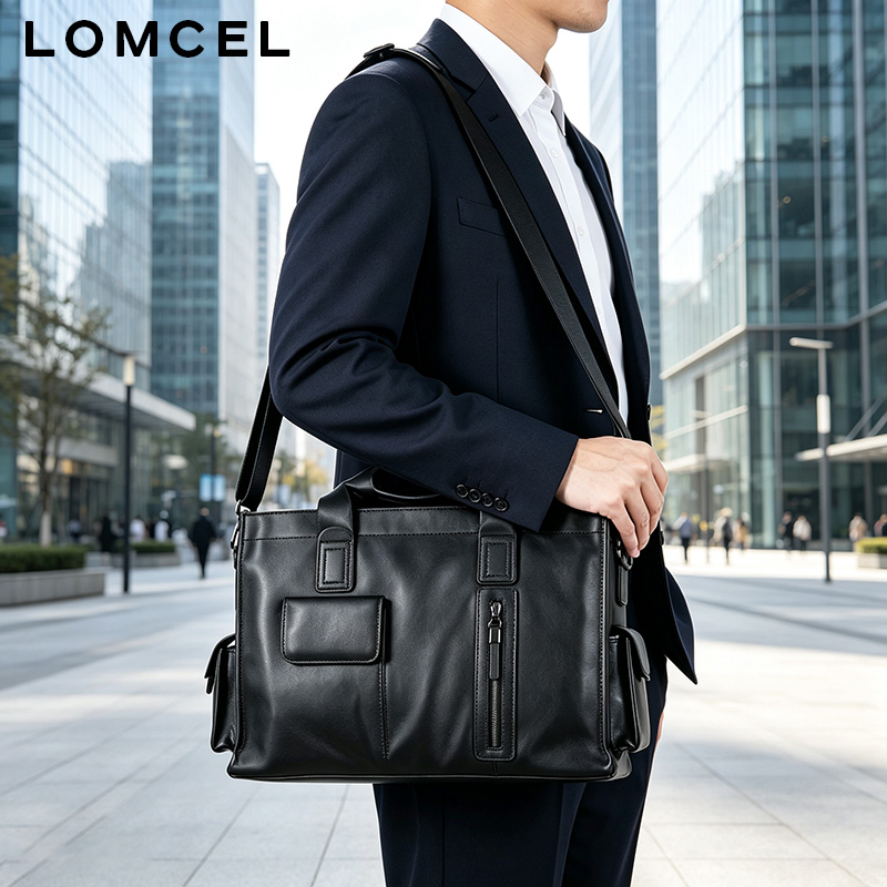 Leather Briefcase - LOMCEL P116 – стильная сумка, изготовленная