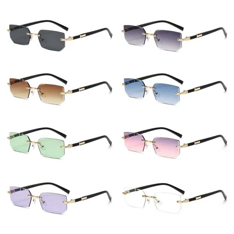 Designer Sunglasses - Безободковые прямоугольные солнцезащитные очки унисекс, безрамочные,