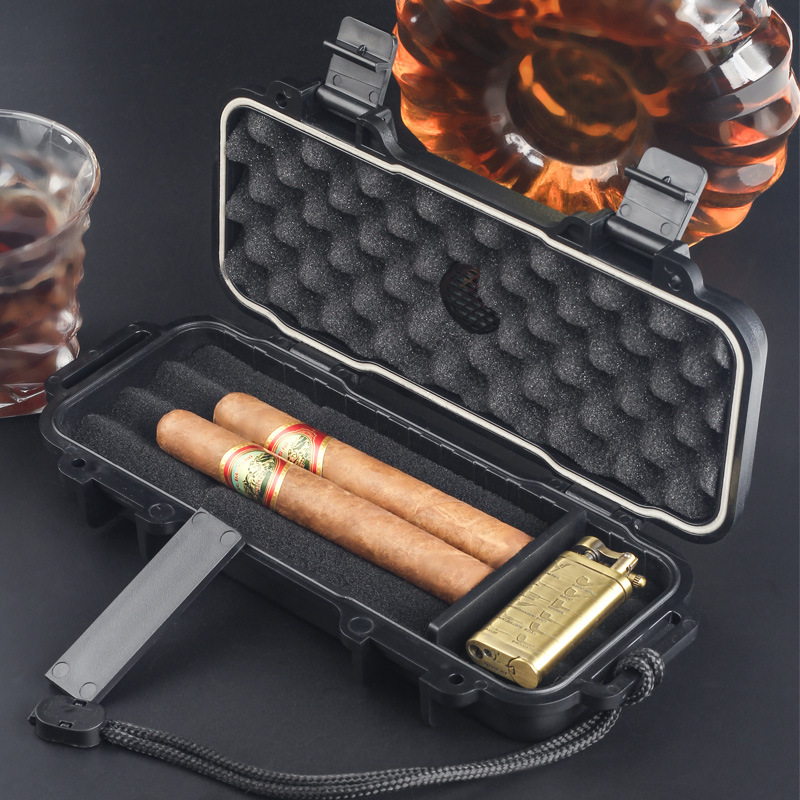 Premium Cigar Case - Портативный хьюмидор для сигар с увлажнителем,