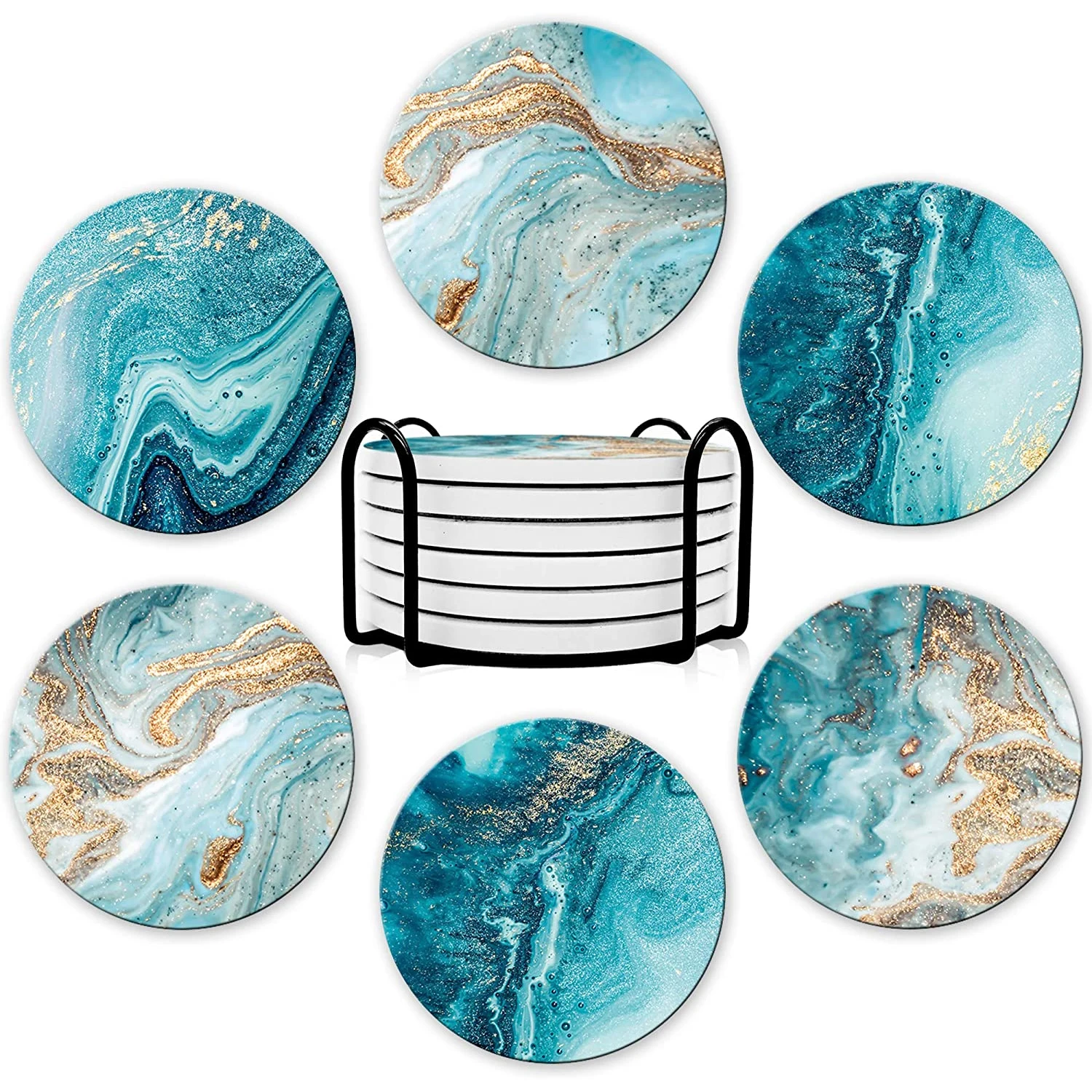 Набор из 6 подставок для напит – обзор и цена Marble Coaster Set
