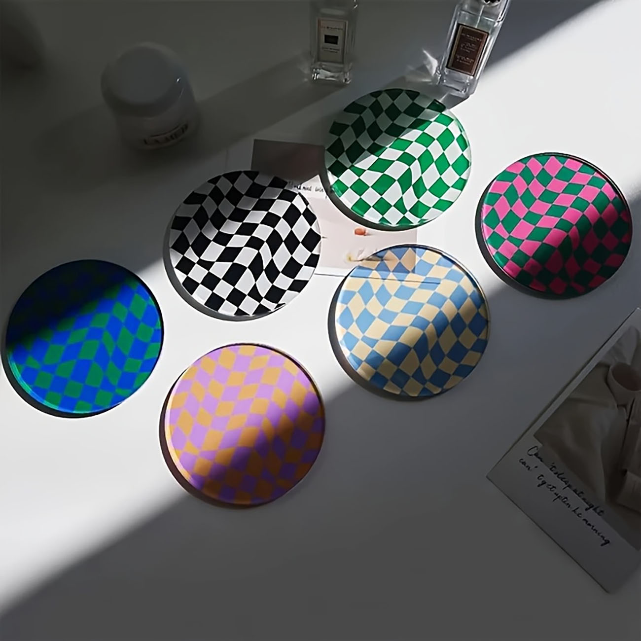 6 штук - деревянные подставки  – обзор и цена Marble Coaster Set