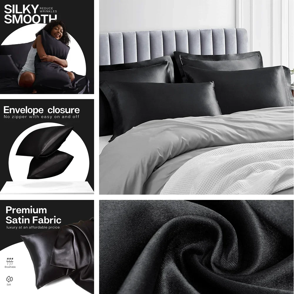 2-упаковка атласных наволочек  – обзор и цена Silk Pillowcase
