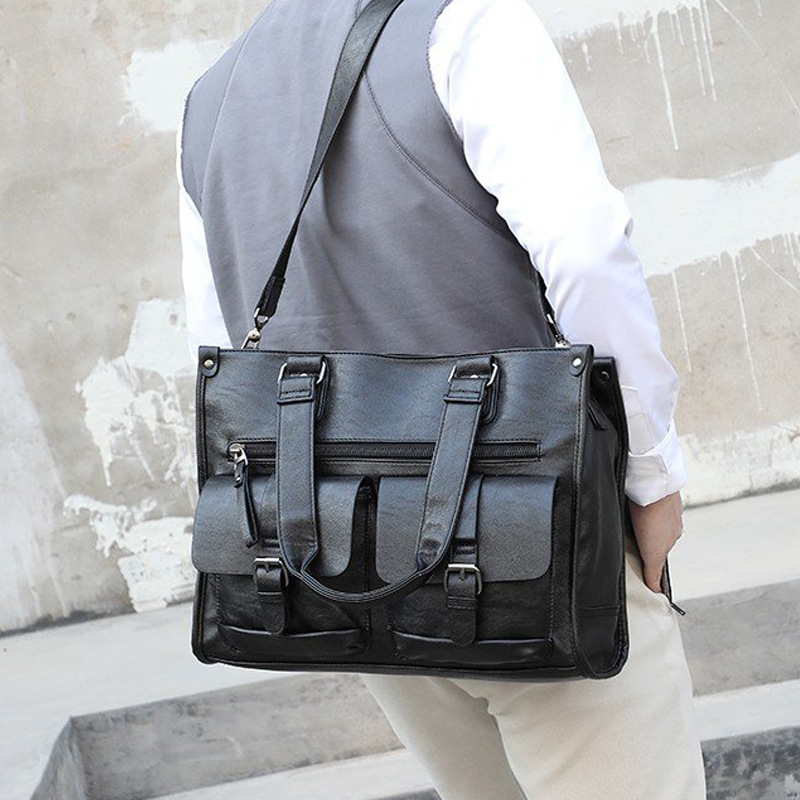 Мужская сумка-портфель из иску – обзор и цена Leather Briefcase