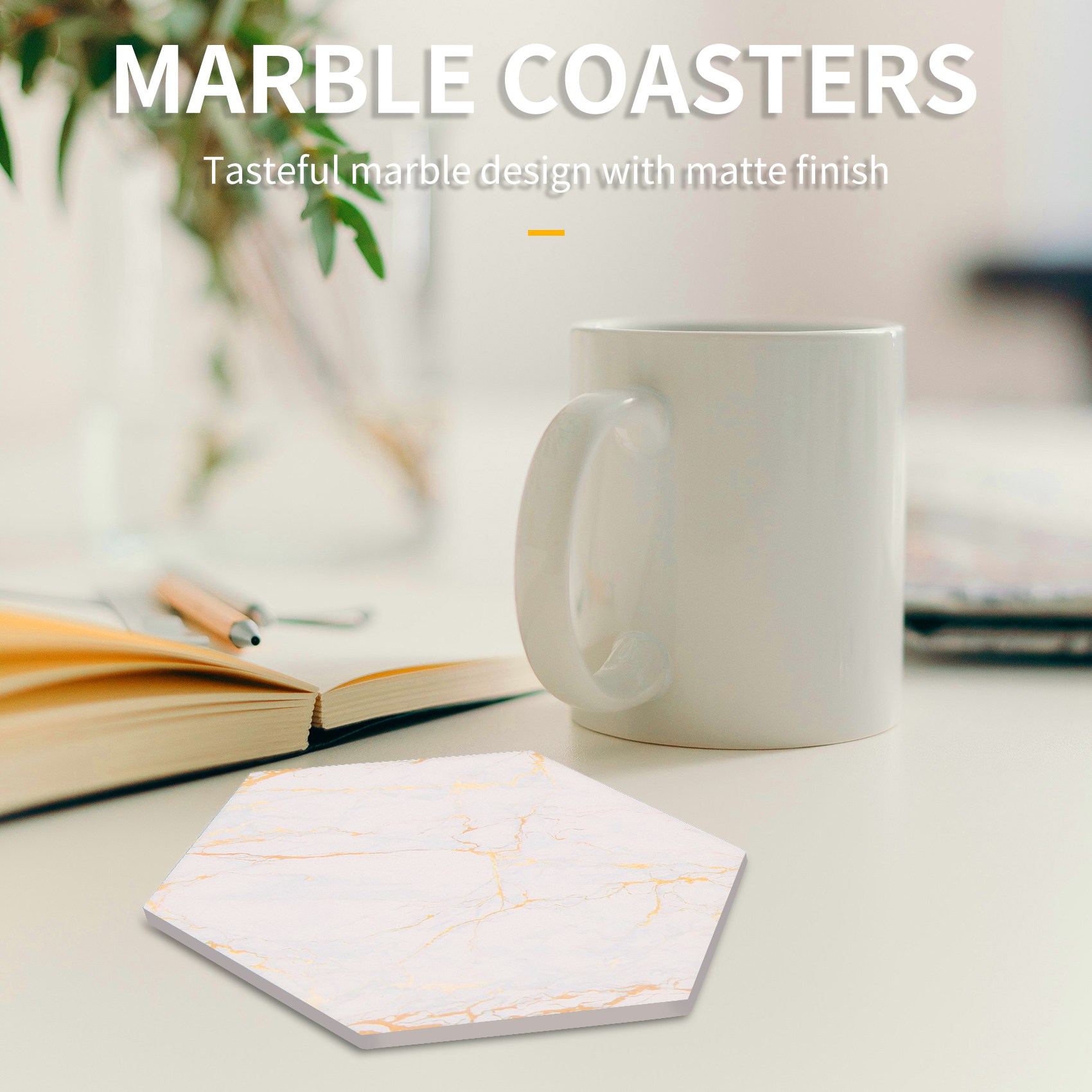 8 подставок для напитков, впит – обзор и цена Marble Coaster Set
