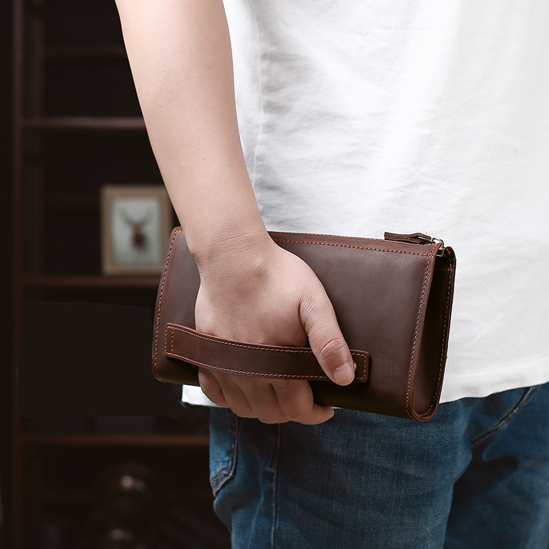 Мужские клатчи, длинные сумки, – обзор и цена Leather Wallet Men