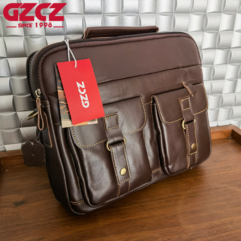 Мужская сумка GZCZ: деловая, д – обзор и цена Leather Briefcase