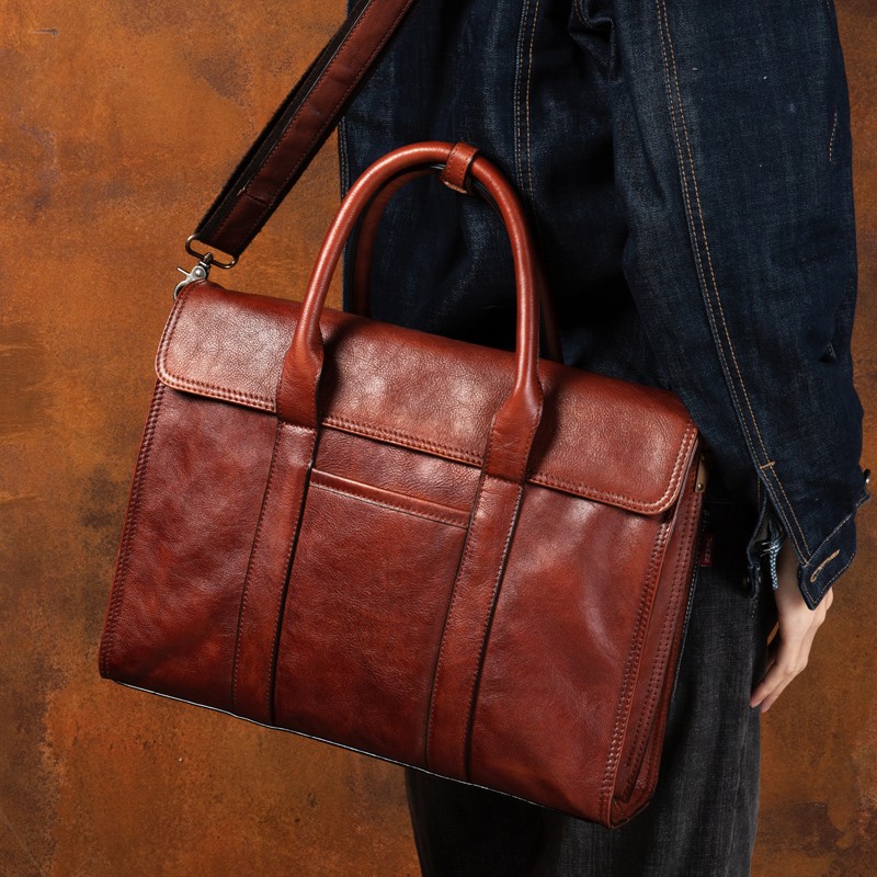 Кожаная сумка растительного ду – обзор и цена Leather Briefcase