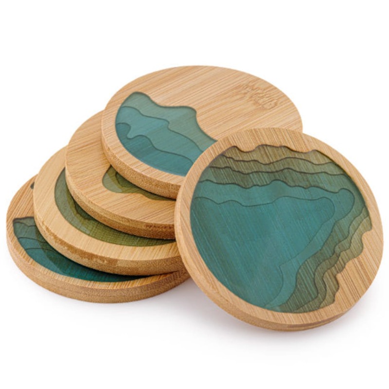 Креативные бамбуковые смолы, к – обзор и цена Marble Coaster Set