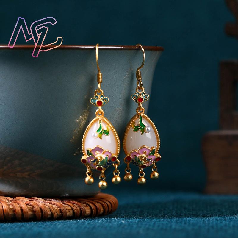 Серьги с натуральным нефритом  – обзор и цена Gold Plated Jewelry