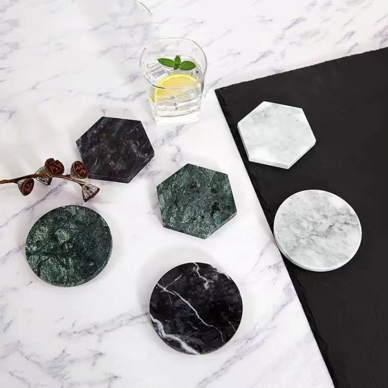 Подставки из натурального мрам – обзор и цена Marble Coaster Set