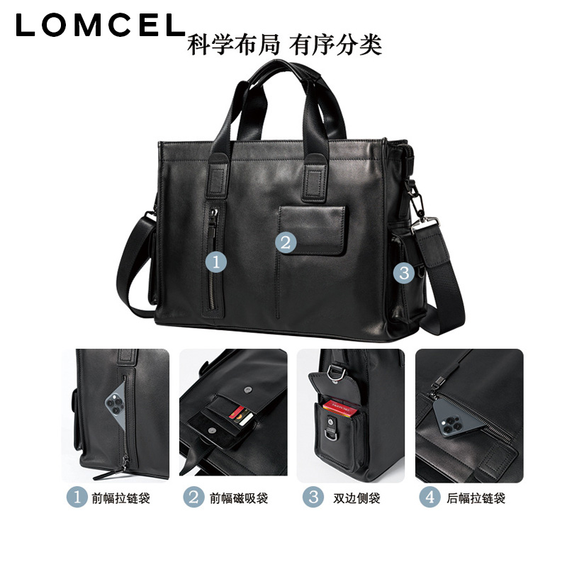 LOMCEL P116 – стильная сумка,  – обзор и цена Leather Briefcase