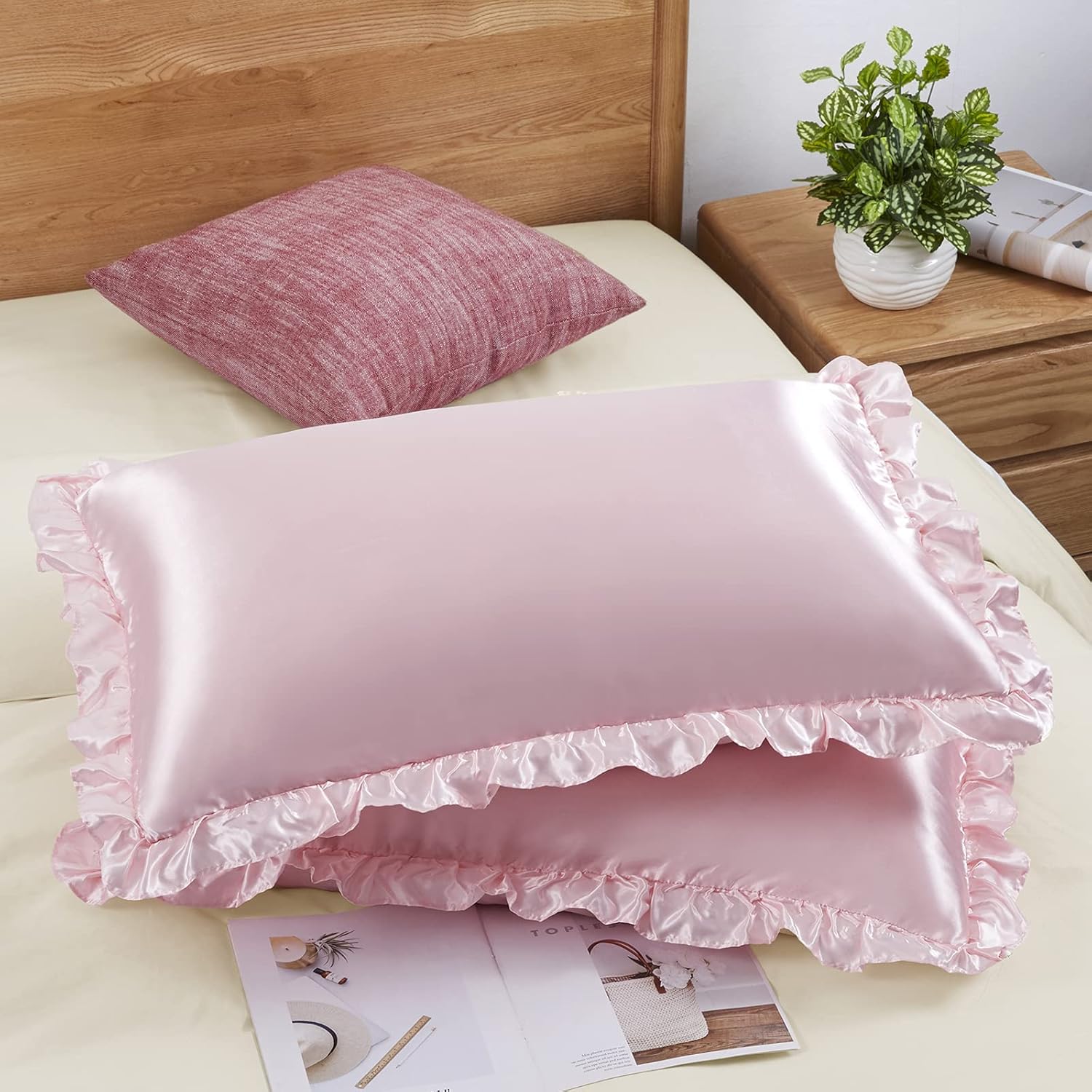 2 шт. атласных наволочек с рюш – обзор и цена Silk Pillowcase