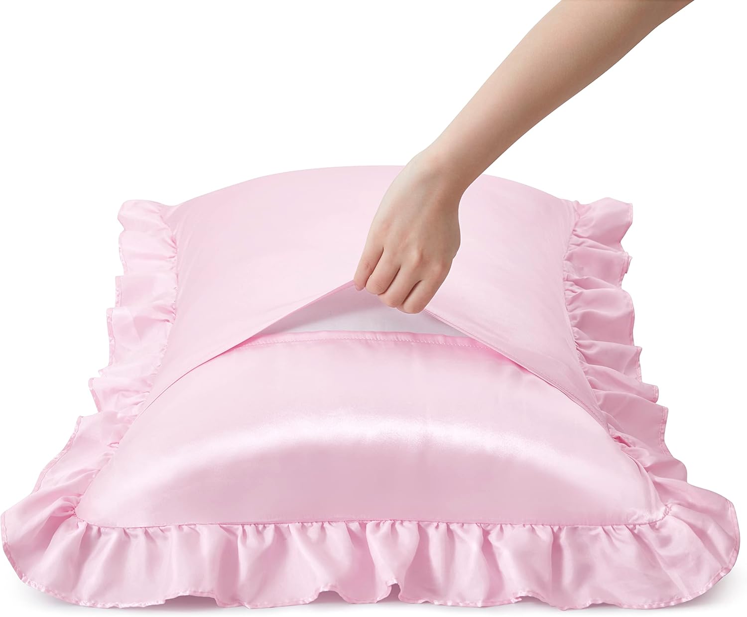 2 шт. атласных наволочек с рюш – обзор и цена Silk Pillowcase