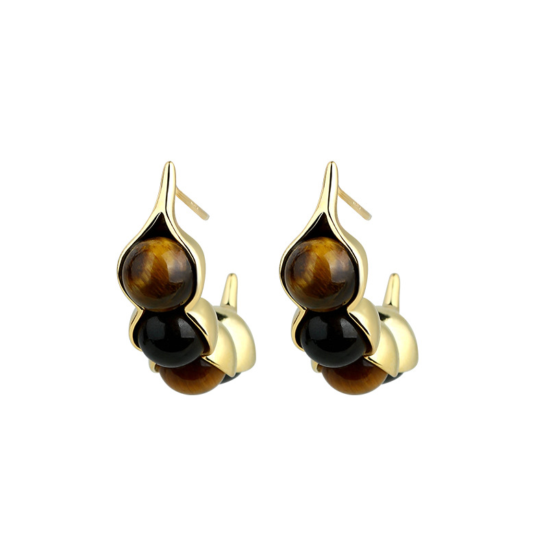 Серьги-гвоздики с тигровым гла – обзор и цена Gold Plated Jewelry