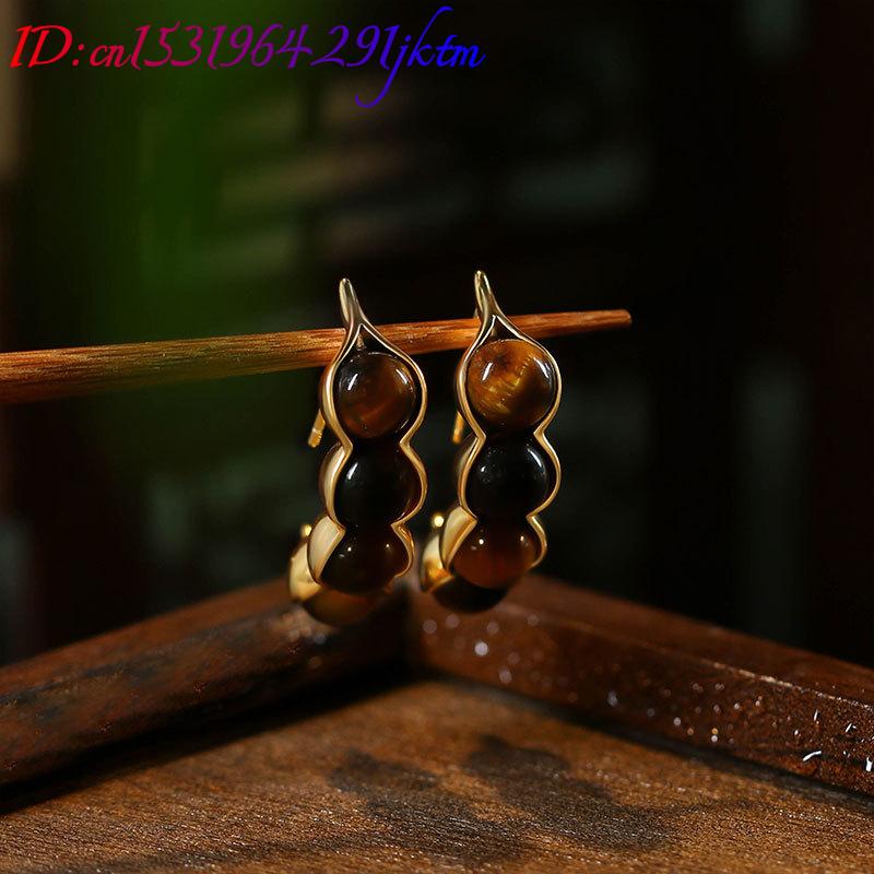 Серьги-гвоздики с тигровым гла – обзор и цена Gold Plated Jewelry