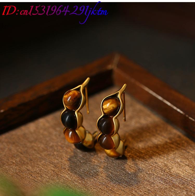 Серьги-гвоздики с тигровым гла – обзор и цена Gold Plated Jewelry
